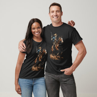 T-shirt Cavalier Cowboy Squelette – Faucheur de l'Ouest sa