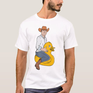 T-shirt Cavalier Cowboy sur Canard en Caoutchouc