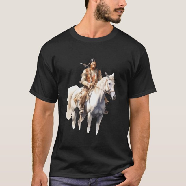 T-shirt Cavalier de cheval amérindien Tribu indienne améri (Devant)