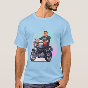 T-shirt 🎨 Cavalier de moto d'expression artistique de rue