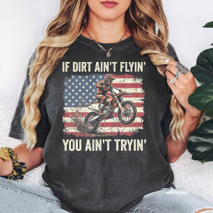 T-shirt Cavalier de motocross Drapeau américain Saut en mo