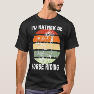 T-shirt Cavalier Équestre Cheval Rétro Soleil Style