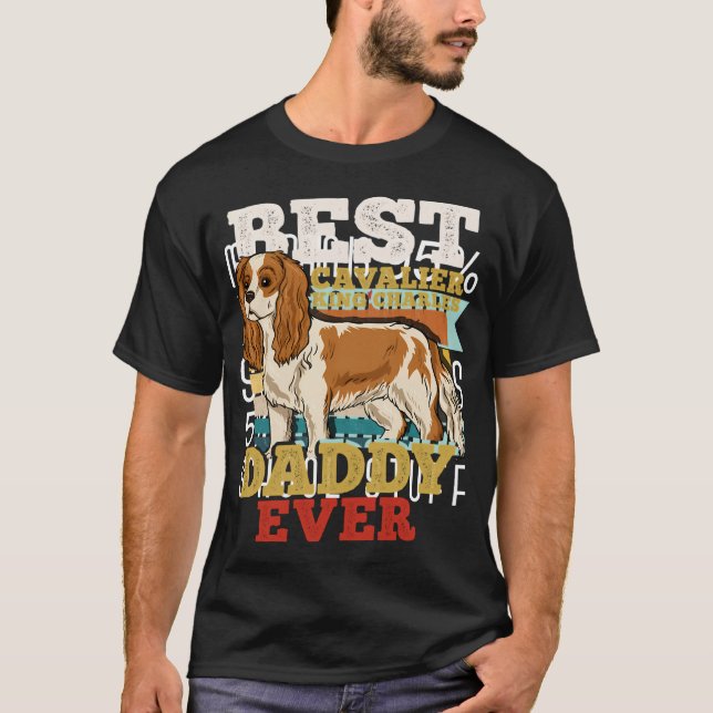T-shirt Cavalier King Charles Papa Retro (Devant)