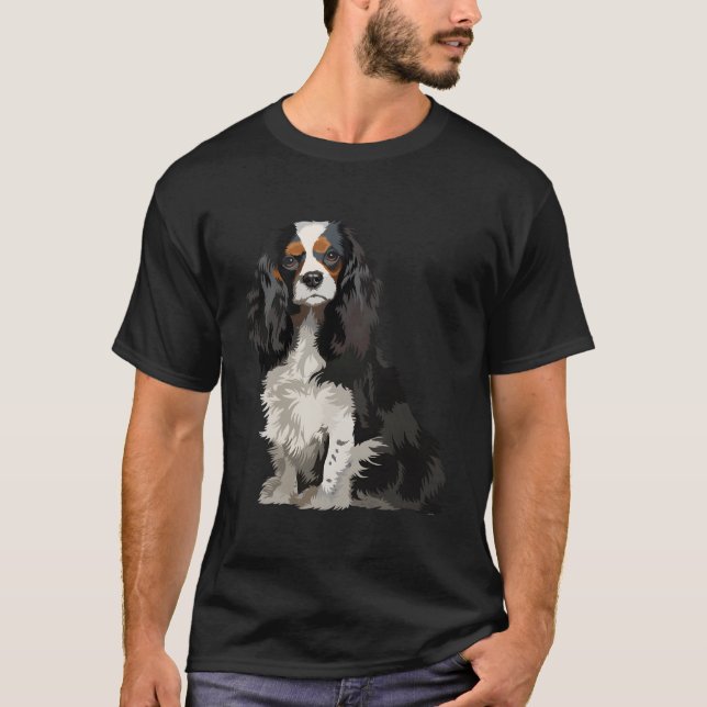 T-shirt Cavalier King Charles Spaniel Cadeaux Chig Pop Art (Devant)