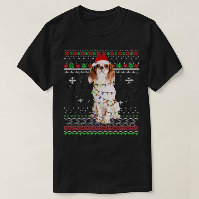 T-shirt Cavalier King Charles Spaniel Funny Christmas Paja (Design devant)
