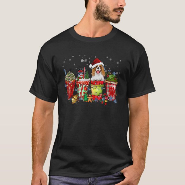 T-shirt Cavalier King Charles Spaniel Iced Latte Snowmen S (Devant)