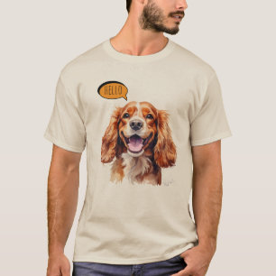 T-shirt Cavalier King Charles Spaniel joyeux en aquarelle