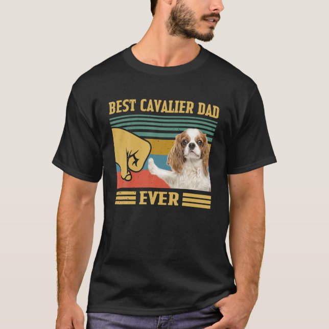 T-shirt Cavalier King Charles Spaniel Meilleur Chien Papa  (Devant)