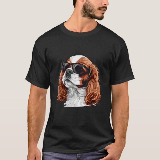T-shirt Cavalier King Charles Spaniel Sunglasses Dog Breed (Devant)