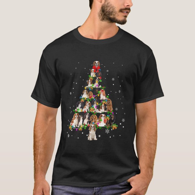 T-shirt Cavalier King Charles Spaniel Tree X-Mas (Devant)