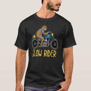 T-shirt Cavalier Lent Rigolo Paresseux Sur Moto F