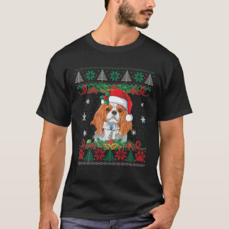 T-shirt Cavalier roi Charles espagnol Noël Père Noël laid