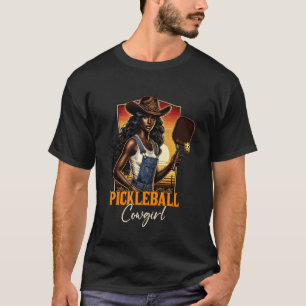 T-shirt Cavalière de pickleball Western Noir Picklebal de