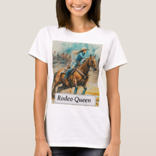 T-shirt Cavalière de Rodéo Barrel Racing Cowgirl Aquarelle