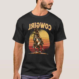 T-shirt Cavalière Inversée Rétro de Campagne