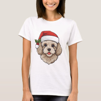 T-shirt Cavapoo Cavoodle de Noël - crème