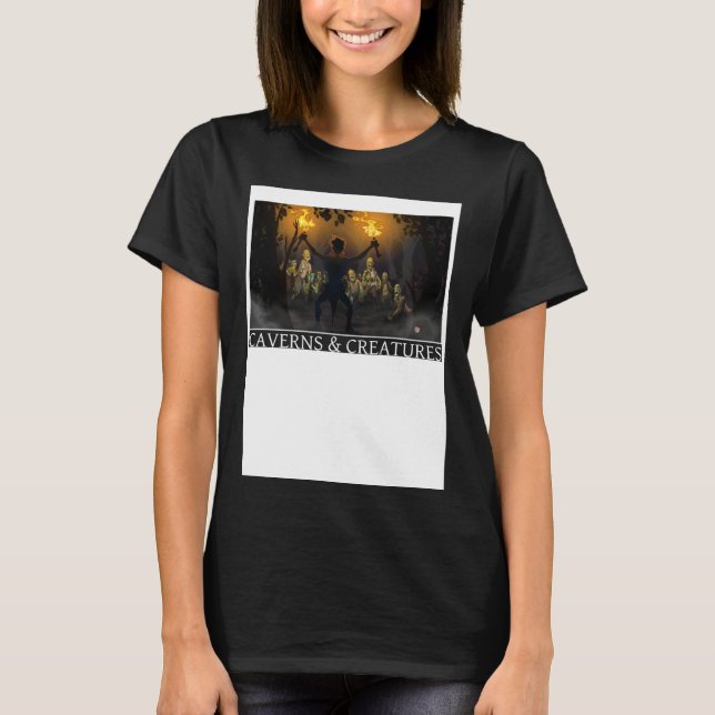 T-shirt Cavernes et créatures d'attaque de zombies (Devant)