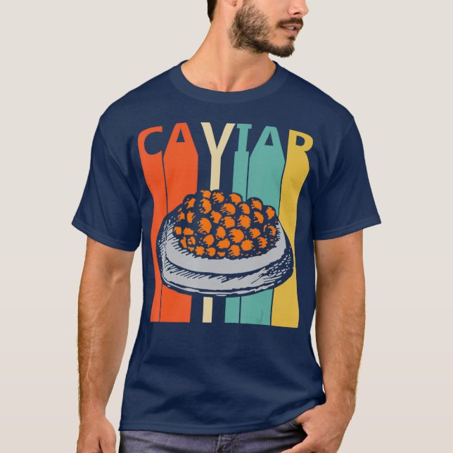T-shirt Caviar rétro vintage (Devant)