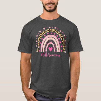 T-shirt Cdh Sensibilisation Coeur rose Leopard Arc-En-Ciel