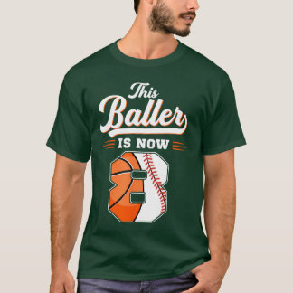 T-shirt Ce Baller a Maintenant 8 Basketball Baseball 8e Na