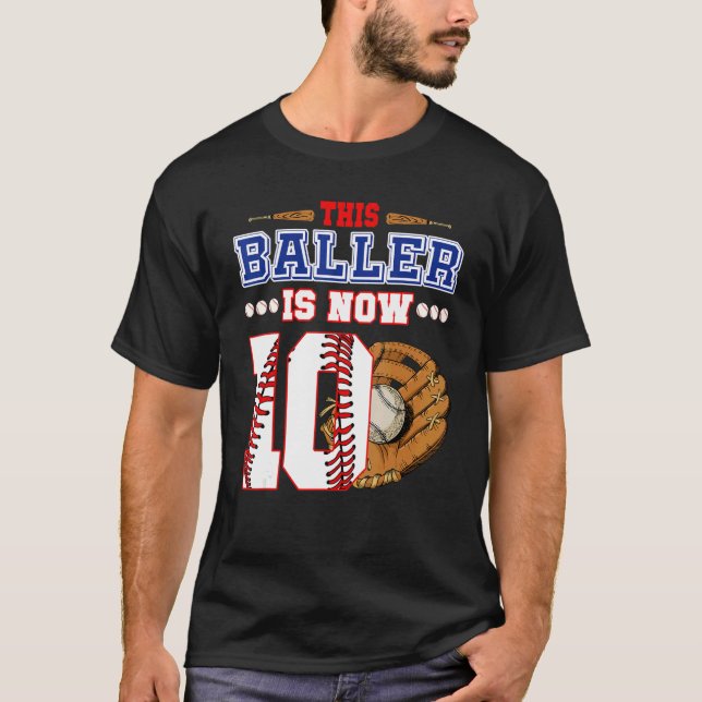 T-shirt Ce Baller A Maintenant Dix Ans 10e Anniversaire Ba (Devant)