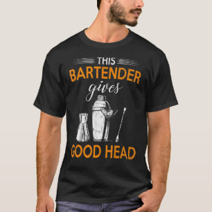 T-shirt Ce Barman Donne Belle Tête De Service De Bar Plais