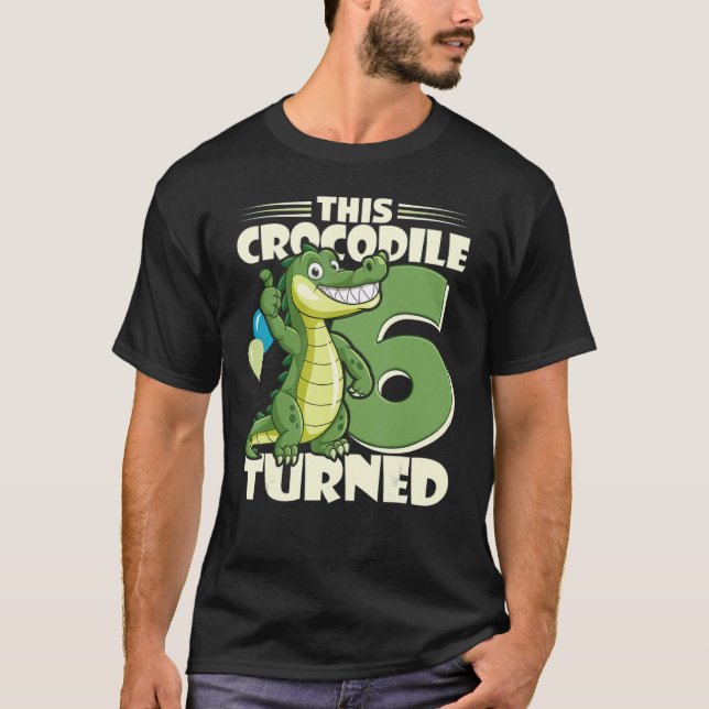 T-shirt Ce Crocodile a tourné 6 ans garçon 6e anniversaire (Devant)