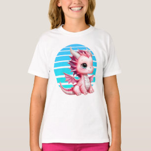 T-shirt Ce design présente un dragon rose mignon avec un g