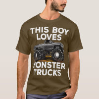 Ce garçon aime Monster Trucks Cool Monster Truck L