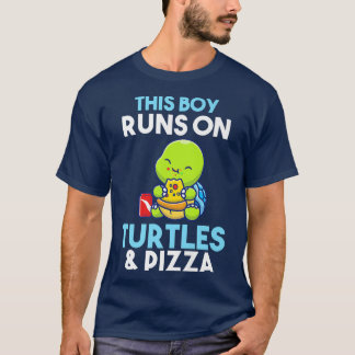 T-shirt Ce garçon court sur la pizza et les tortues 