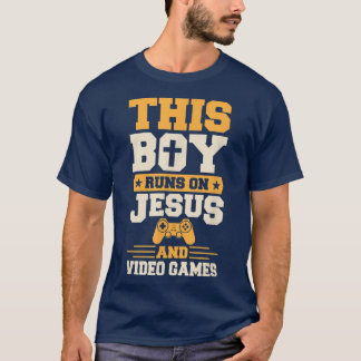 T-shirt Ce Garçon Fonctionne Sur Jésus Et Jeux Vidéo Chris