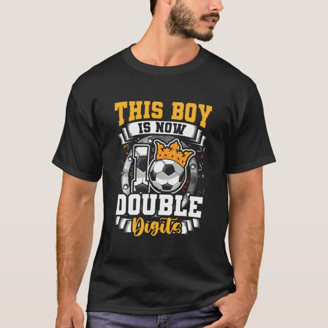 T-shirt Ce Garçon Maintenant 10 Chiffres Double Football 1 (Devant)