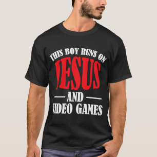 T-shirt Ce garçon tourne sur Jésus et jeux vidéo Christian