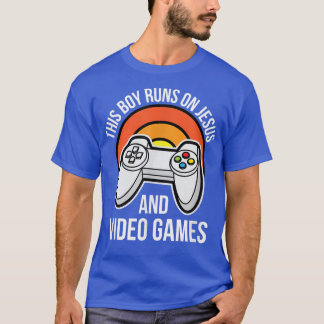 T-shirt Ce garçon tourne sur Jésus et jeux vidéo Christian