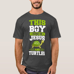 T-shirt Ce garçon tourne sur Jésus et tortues Drôle animal