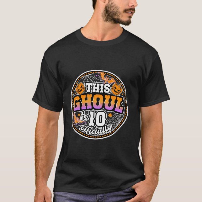 T-shirt Ce Ghoul est 10 officiellement drôle Halloween Bir (Devant)