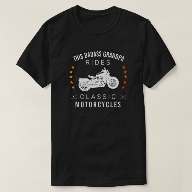T-shirt Ce Mauvais Grand-Père Fait Des Étoiles De Motocycl (Design devant)