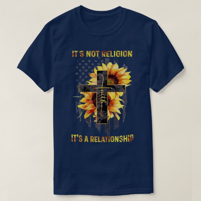 T-shirt Ce n'est pas la religion c'est une relation Sunflo (Design devant)