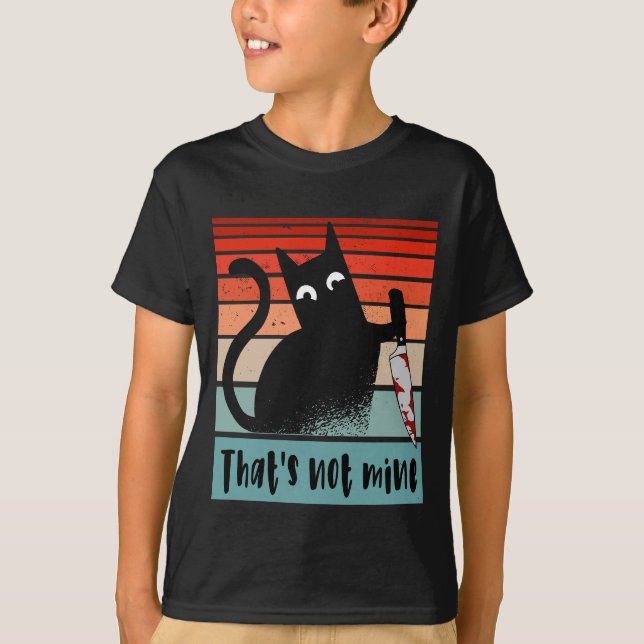 T-shirt Ce n'est pas le mien, Chat Innocent avec couteau C (Devant)