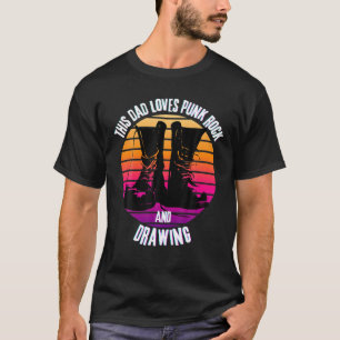 T-shirt Ce Papa Aime Le Rock Punk Et Le Dessin, Les Bottes
