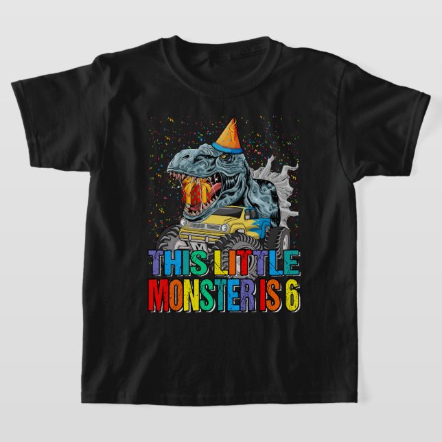 T-shirt Ce Petit Camion Monster Est 6E Anniversaire, 6 Ans (Poser)