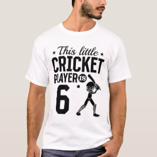 T-shirt Ce petit joueur de cricket a 6 ans - 6e anniversai