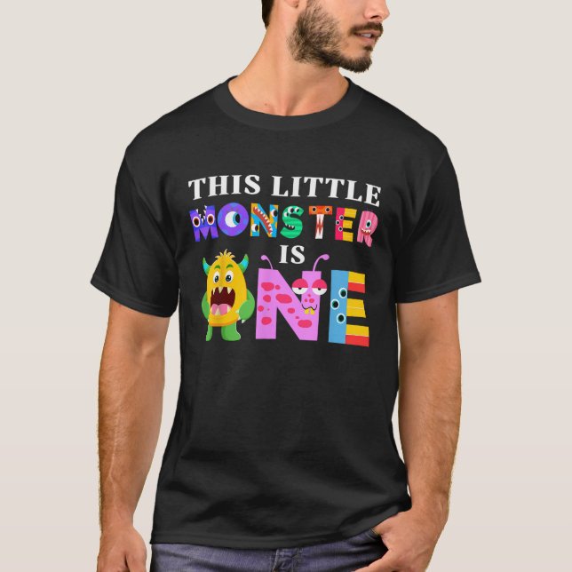 T-shirt Ce petit monstre est une fête d'anniversaire Fami (Devant)