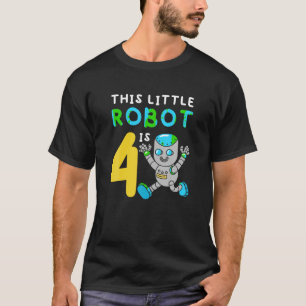 T-shirt Ce Petit Robot Est 4 Anniversaire Robots Jeunes