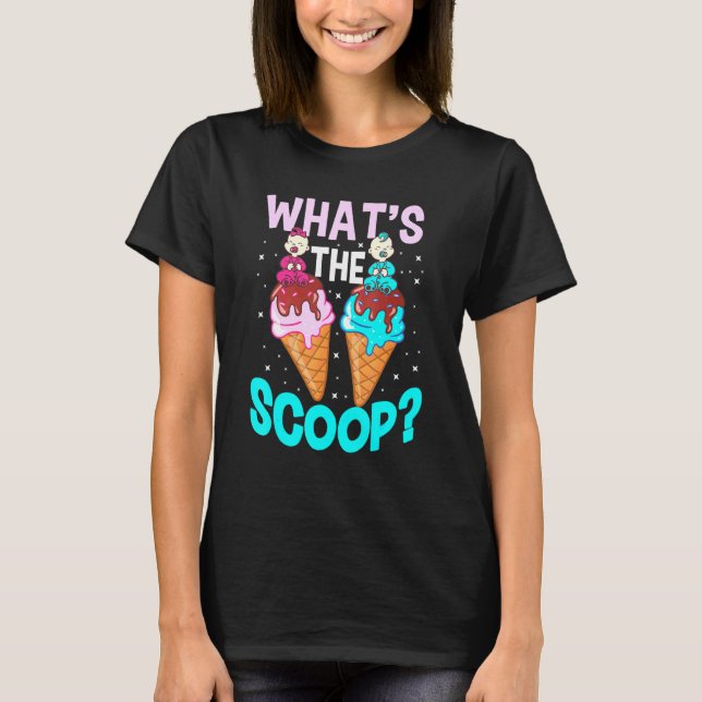 T-shirt Ce que la crème glacée Scoop bleu rose Révélation  (Devant)