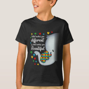 T-shirt Ce qui vous rend différent Éléphant Maman Autisme