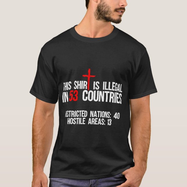 T-shirt Ceci Est Illégal Dans 53 Pays (Devant)