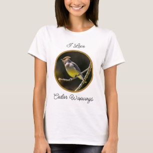 T-shirt Cèdre cire Songbird Photo originale Oiseau sauvage