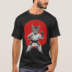 T-shirt Ceinture noire de chat de karaté Drôle d'arts mart