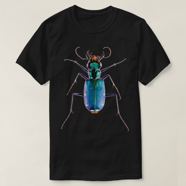 T-shirt Ceinture verte de tigre à six points Cicindela sex (Design devant)